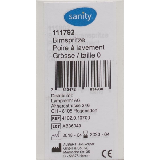 Sanity Birnspritze Gr2 25ml two parts
