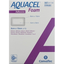 AQUACEL Foam adhesive foam dressing 8x13cm 10 pcs