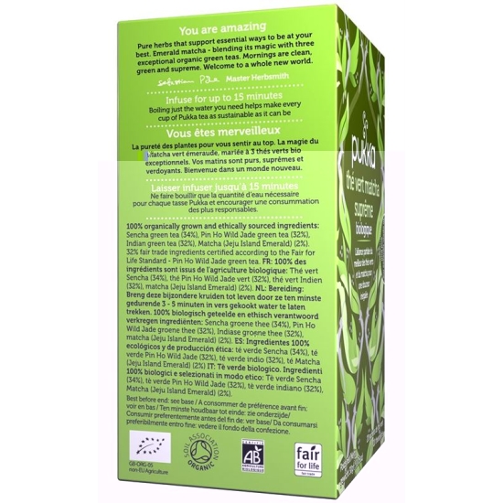 Pukka Thé Vert Matcha Suprême Thé bio Btl 20 pcs