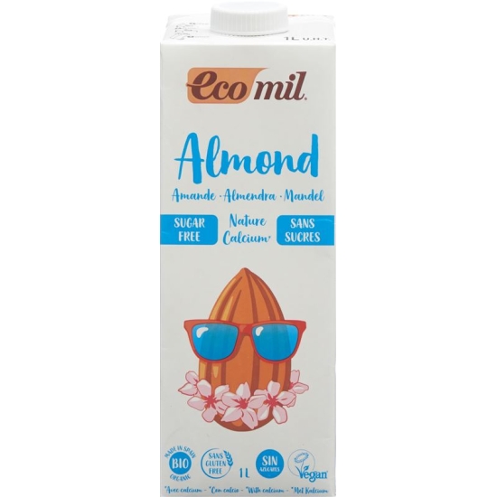 ECOMIL Almond drink with calcium lt without sugar 1