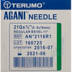 Terumo Agani disposable cannula 21G 0.8x16mm green 100 pcs