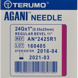 Terumo Agani disposable cannula 24G 0.55x25mm purple 100 pcs