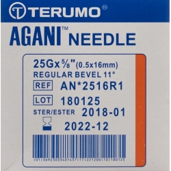 Terumo Agani disposable cannula 25G 0.5x16mm orange 100 pcs