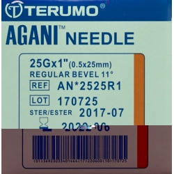Terumo Agani disposable cannula 25G 0.5x25mm orange 100 pcs