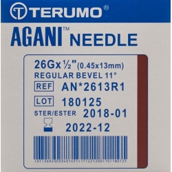Terumo Agani disposable cannula 26G 0.45x13mm brown 100 pcs