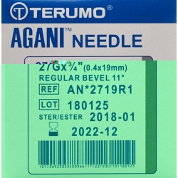 Terumo Agani disposable cannula 27G 0.4x19mm gray 100 pcs