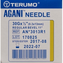 Terumo Agani disposable cannula 30G 0.3x13mm yellow 100 pcs