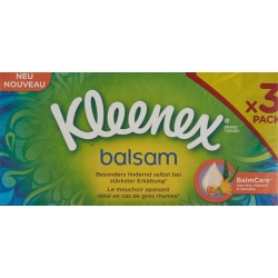 Kleenex Balm Handkerchiefs Box Trio 3 x 60 pieces