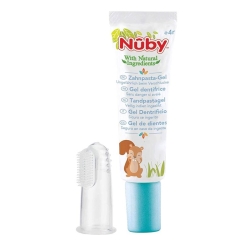 Nuby All Naturals finger toothbrush and toothpaste 20g