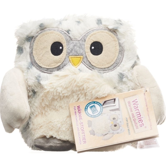 Warmies POP heat soft toy owl white lavender filling removable pack
