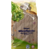 SINGER hot water bottle 2l knit cover plait dark beige