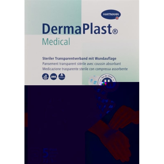 Dermaplast Medical transparent dressing 7.2x5cm 5 pieces