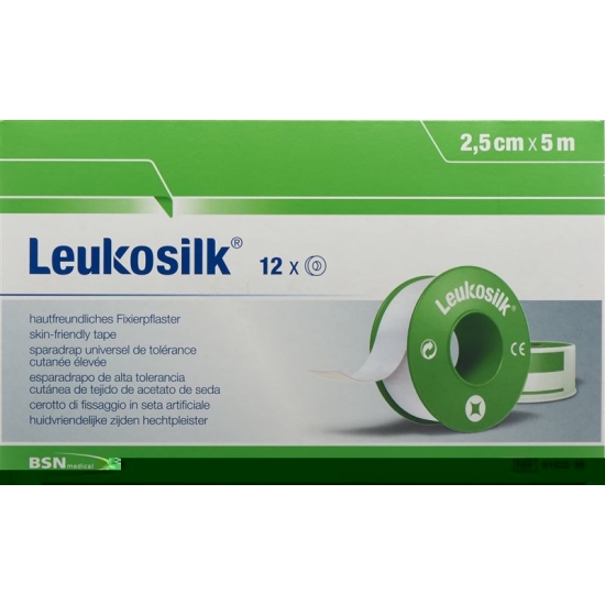 Leukosilk skin-friendly Fixing 5mx2.5cm 12 pcs
