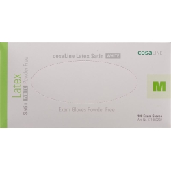 cosaLine M latex examination gloves satin white powder free 100 pcs