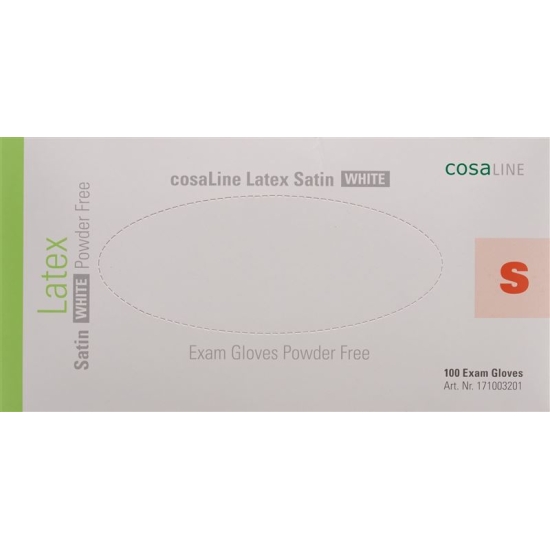 cosaLine latex examination gloves S satin white powder free 100 pcs