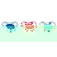 bibi soother Happiness Densil 0-6 ring play with us assorted SV-A 6 pcs