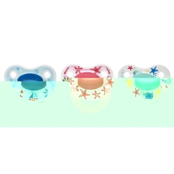 bibi soother Happiness Densil 0-6 ring play with us assorted SV-A 6 pcs