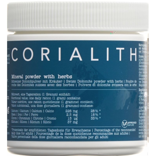 Corialith Swiss dolomite powder with herb Ds 250 g