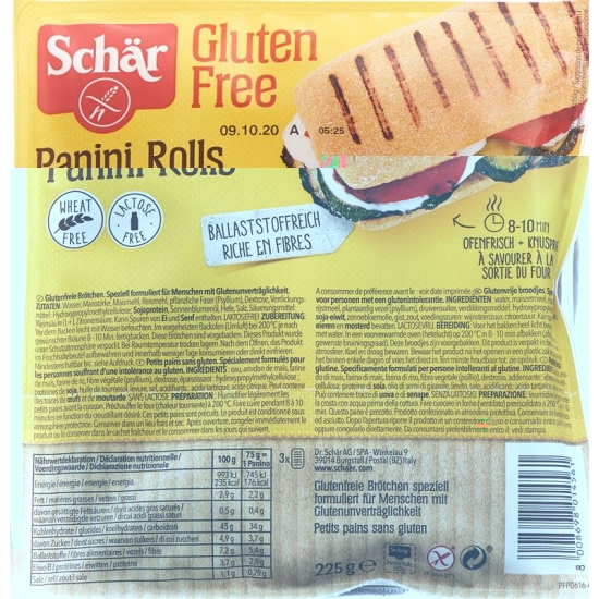Schär Panini Rolls gluten free 225 g