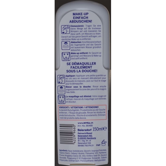 Nivea In-Shower Make-Up Remover Dry Skin 150 ml