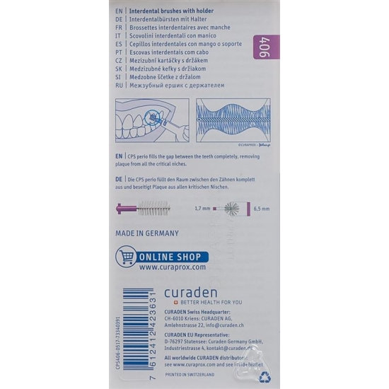 Curaprox CPS 406 perio plus 5 interdental brush + holder