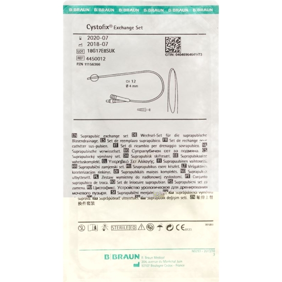 Cystofix Balloon change cutlery CH12 40cm straight with guidewire
