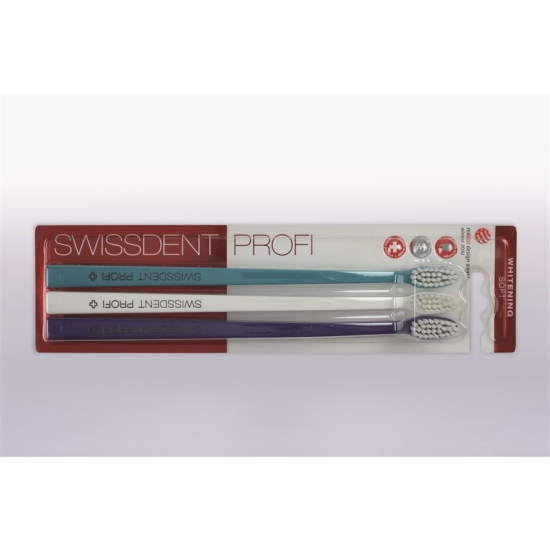 Swissdent Whitening Toothbrush Trio turquoise white blue soft