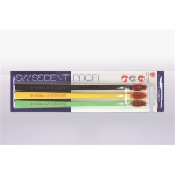 Swissdent Colors Toothbrush Trio black yellow green soft-medium