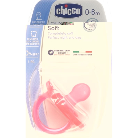 Chicco Physiological Soother GOMMOTTO PINK Silicone mini 0-6m DE / FR