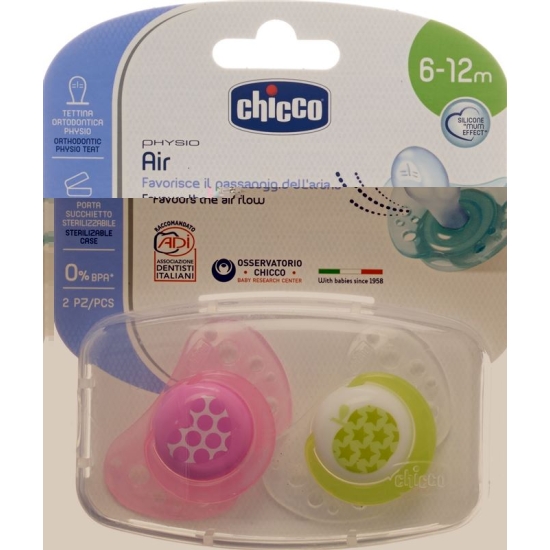 Chicco Physiological Soother silicone medium PINK 6-16m CASE IT / DE / FR 2 pcs