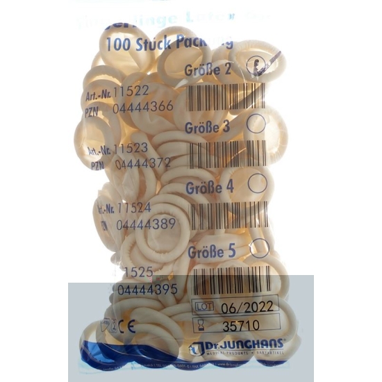 Dr. Junghans finger cots latex rolled Gr4 powder-free and non-sterile 100 pcs