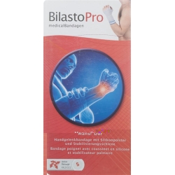 Bilasto Pro Manu major Handgelenkbandage S left gray with rail silicon pads Velcro