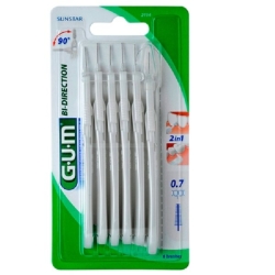 GUM SUNSTAR Bi-Direction ISO 1 0.7mm conic white 6 pcs