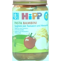 Hipp Pasta Bambini spaghetti with tomato and mozzarella eight months 220 g