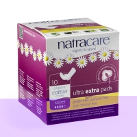 Natracare Sanitary Napkins Wing Ultra Extra Super 10 pieces
