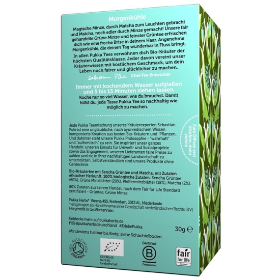 Pukka Mint Green Tea Matcha Bio Btl 20 pcs