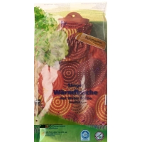 SINGER hot water bottle 2l of natural rubber with fleece cover orange circles