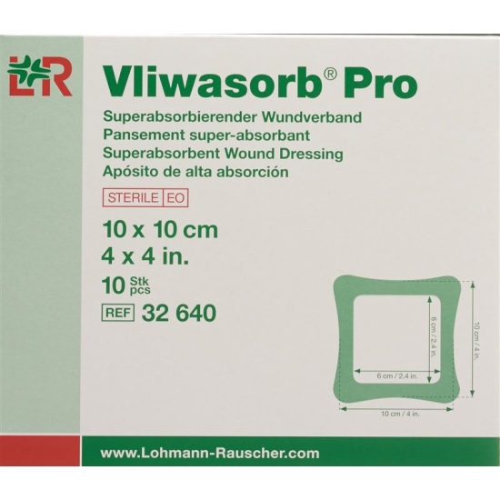 Vliwasorb Pro Wundverband 10x10cm 10 Stück buy online