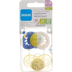 Mam Night Nuggi Sili 6-16m Spez Kol Girl 2 Stück