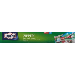 Toppits Zipper Allzweckbeutel 3L 8 Stück