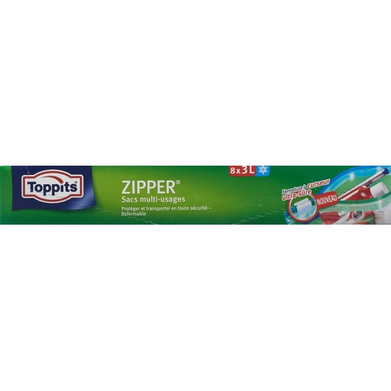 Toppits Zipper Allzweckbeutel 3L 8 Stück buy online