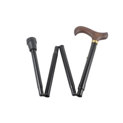 Gastrock Faltstock 85-95cm 4f Alu Schwarz Derby