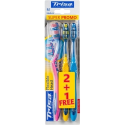 Trisa Flexible Head Zahnbürste Trio Medium 3 Stück