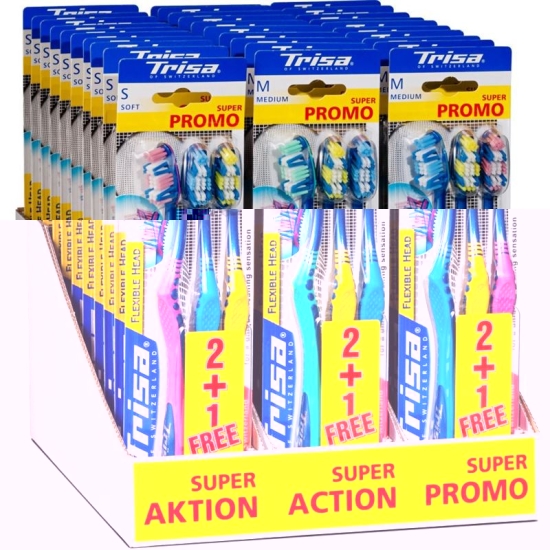Trisa Flexible Head Display Trio Soft/med 30 Stück buy online
