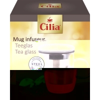 Cilia tea glass with filter insert