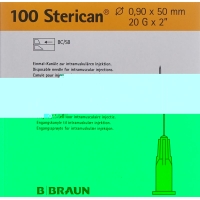 Sterican Nadel 20g 0.90x50mm Gelb Luer 100 Stück