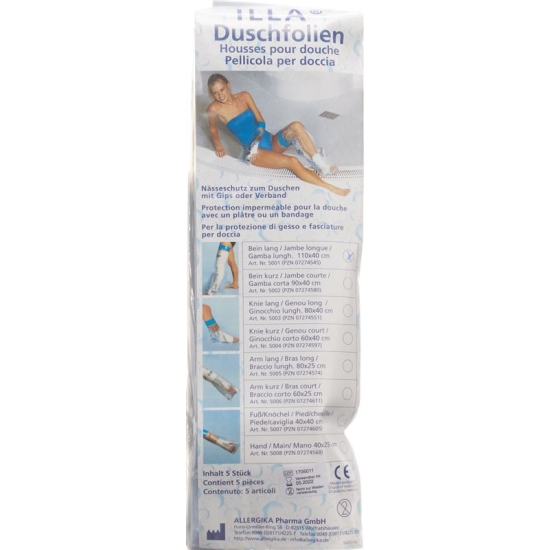 Illa Dusch Schutzfolie 110x40cm Bein Beutel 5 Stück buy online