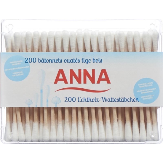 Anna Wattestäbchen Holz 200 Stück buy online