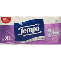 Tempo Prem Toilettenpapier Weiss 4-lagig 110bl 9 Stück