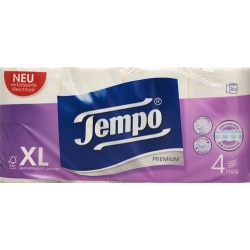 Tempo Prem Toilettenpapier Weiss 4-lagig 110bl 9 Stück